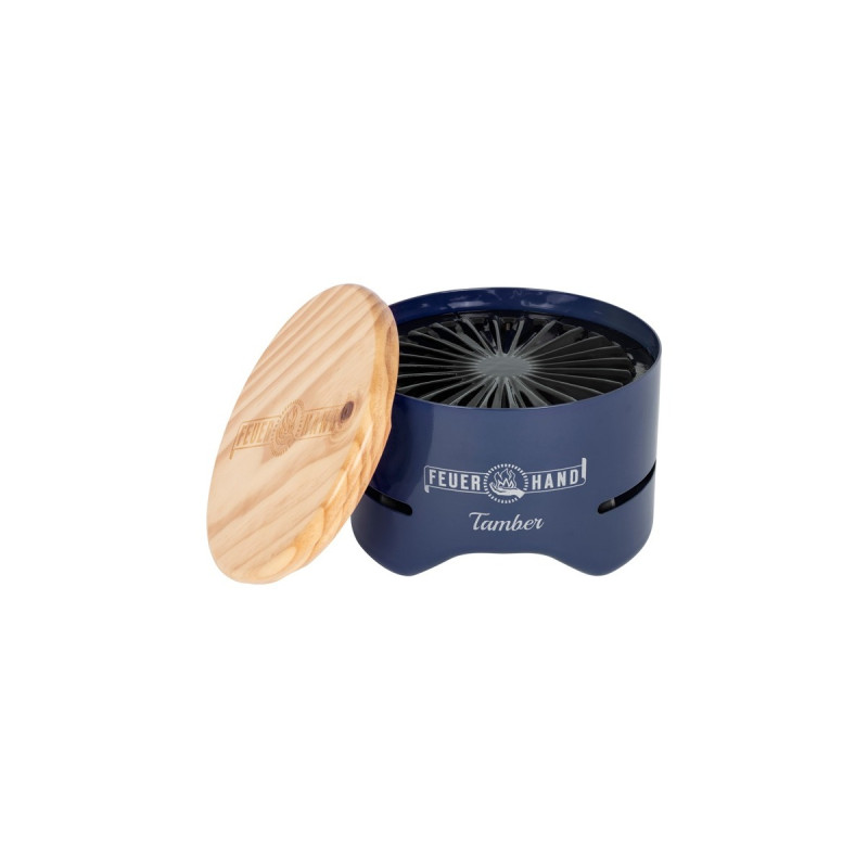 Feuerhand Tisch-Holzkohlegrill Tamber, Cobalt Blue(blau, Ø 20cm)
