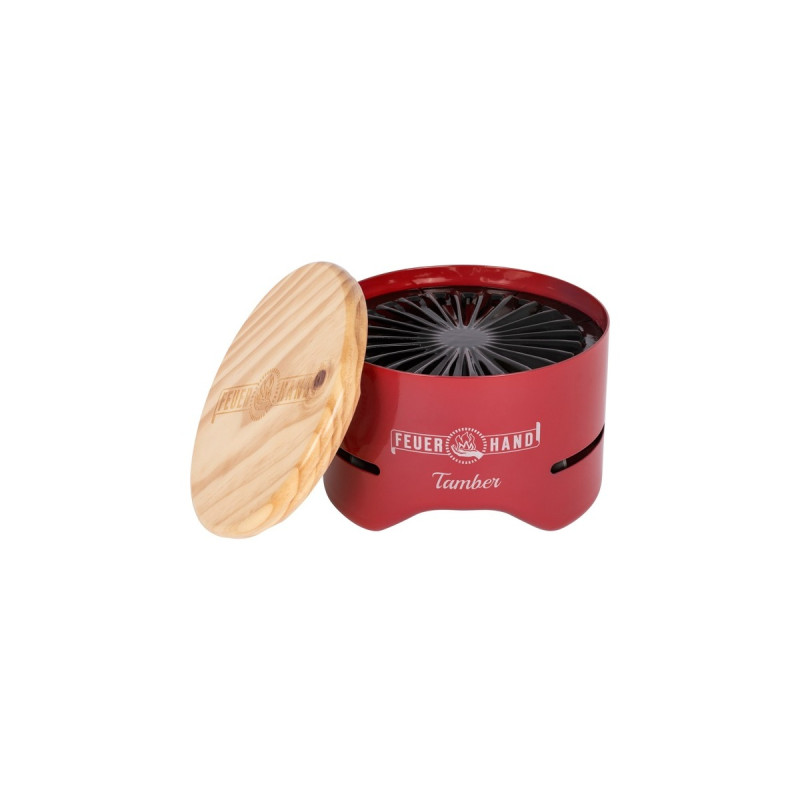 Feuerhand Tisch-Holzkohlegrill Tamber, Ruby Red(rot, Ø 20cm)