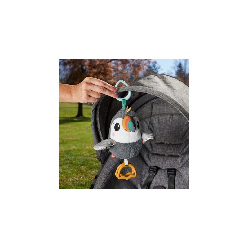 Fisher-Price Flatter Tukan To-Go, Kuscheltier(grau/weiß)