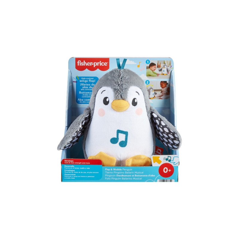 Fisher-Price Flatter & Wackel Pinguin, Kuscheltier(schwarz/weiß)