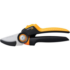 Fiskars PowerGear Rollgriff-Gartenschere P941(schwarz/orange, Amboss-Schere)