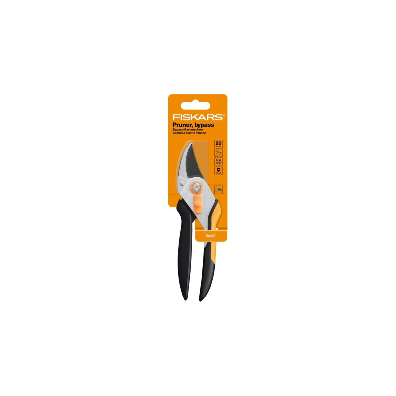 Fiskars Solid Bypass-Gartenschere P331(schwarz/orange)