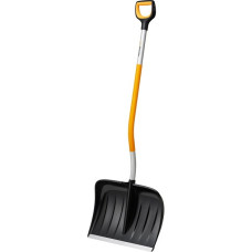 Fiskars X-series Ergonomischer Schneeräumer, gebogen, Schneeschieber(schwarz/gelb, 53cm)