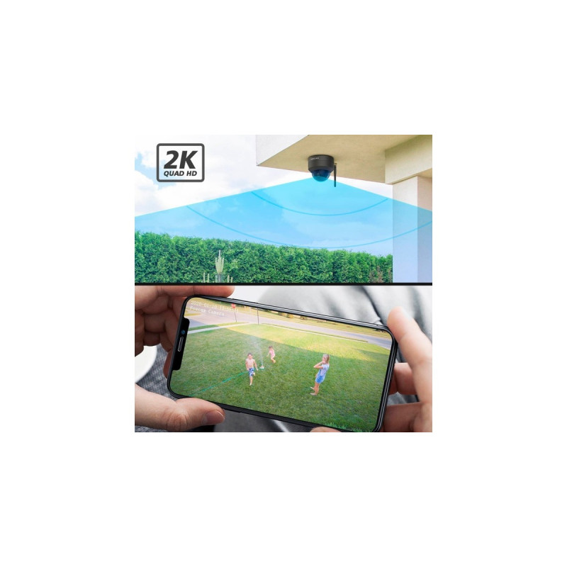 Foscam D4Z, Überwachungskamera(schwarz, 4 MP, WLAN, LAN)