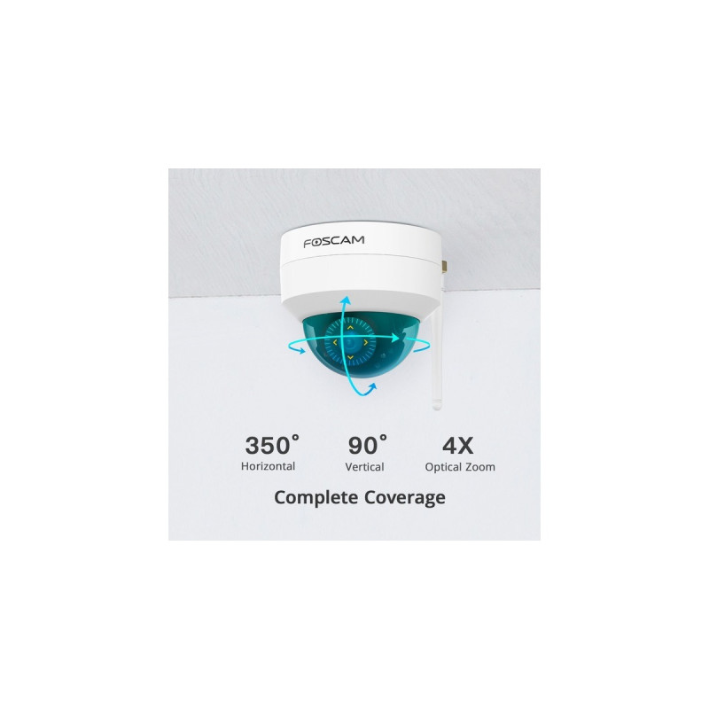 Foscam D4Z, Überwachungskamera(weiß, 4 MP, WLAN, LAN)