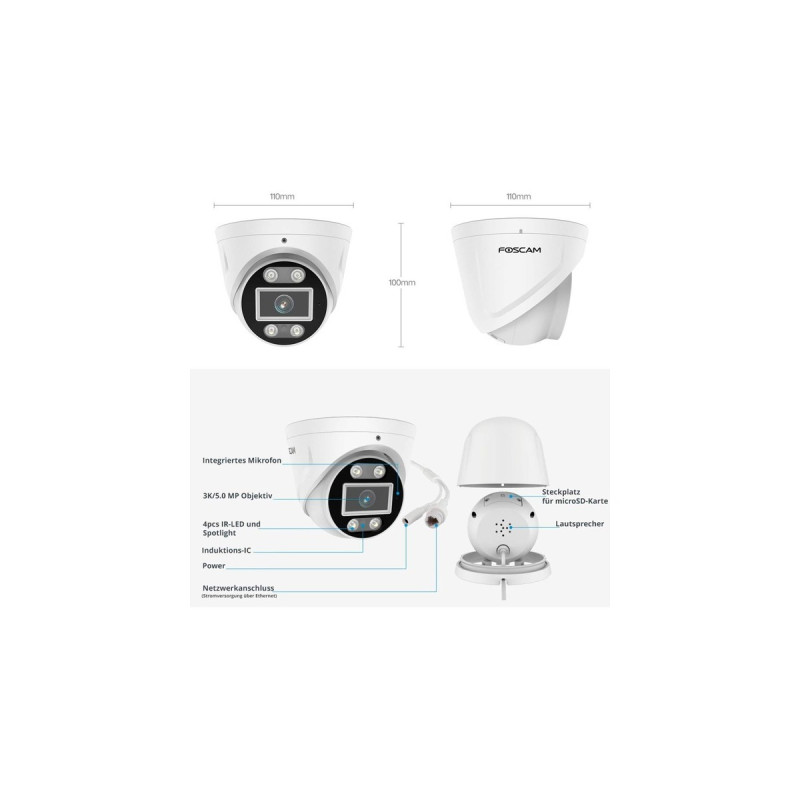 Foscam T5EP, Überwachungskamera(weiß)