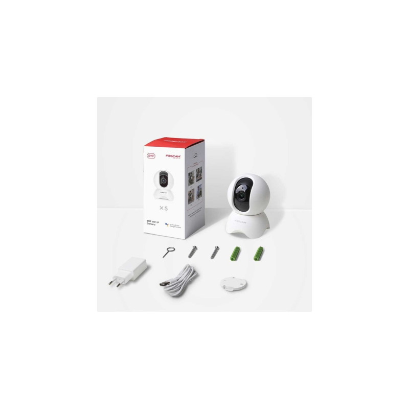 Foscam X5, Überwachungskamera(weiß, 5 Megapixel, WLAN)