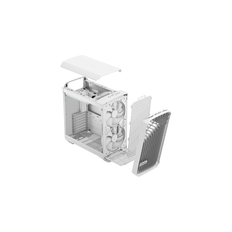 Fractal Design Compact RGB White TG Clear, Tower-Gehäuse(weiß, Tempered Glass)