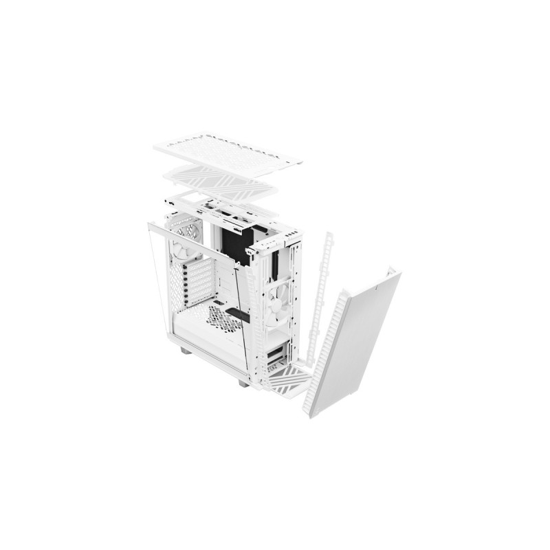 Fractal Design Define 7 Compact White TG Light Tint, Tower-Gehäuse(weiß, Tempered Glass)