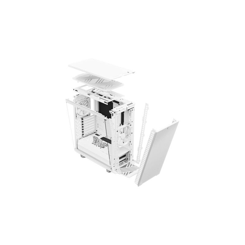 Fractal Design Define 7 Compact White TG Light Tint, Tower-Gehäuse(weiß, Tempered Glass)