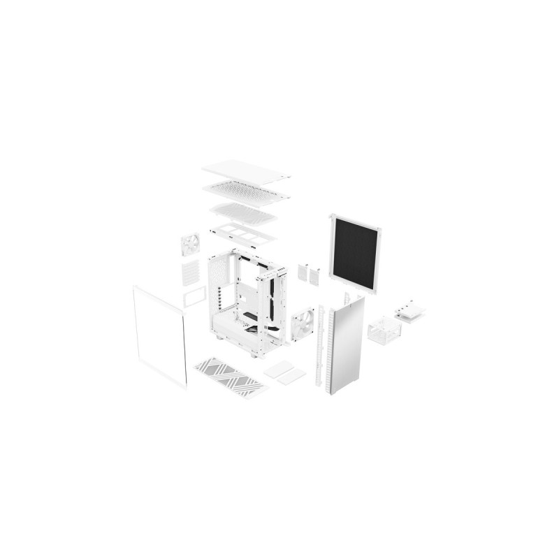 Fractal Design Define 7 Compact White TG Light Tint, Tower-Gehäuse(weiß, Tempered Glass)