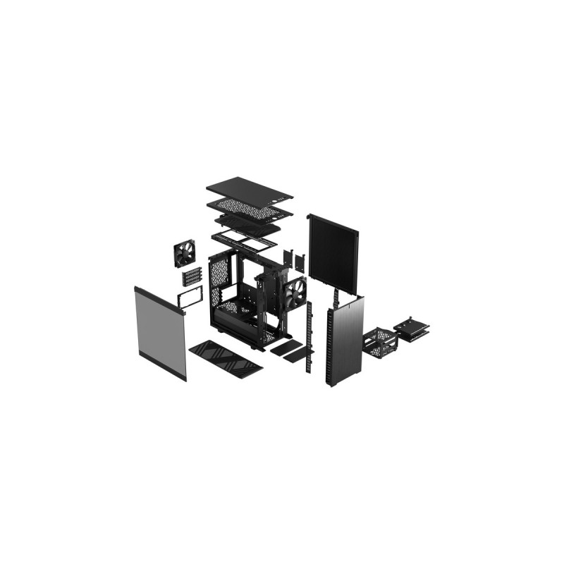 Fractal Design Define 7 Mini Black TG Light Tint, Tower-Gehäuse(schwarz, Tempered Glass)