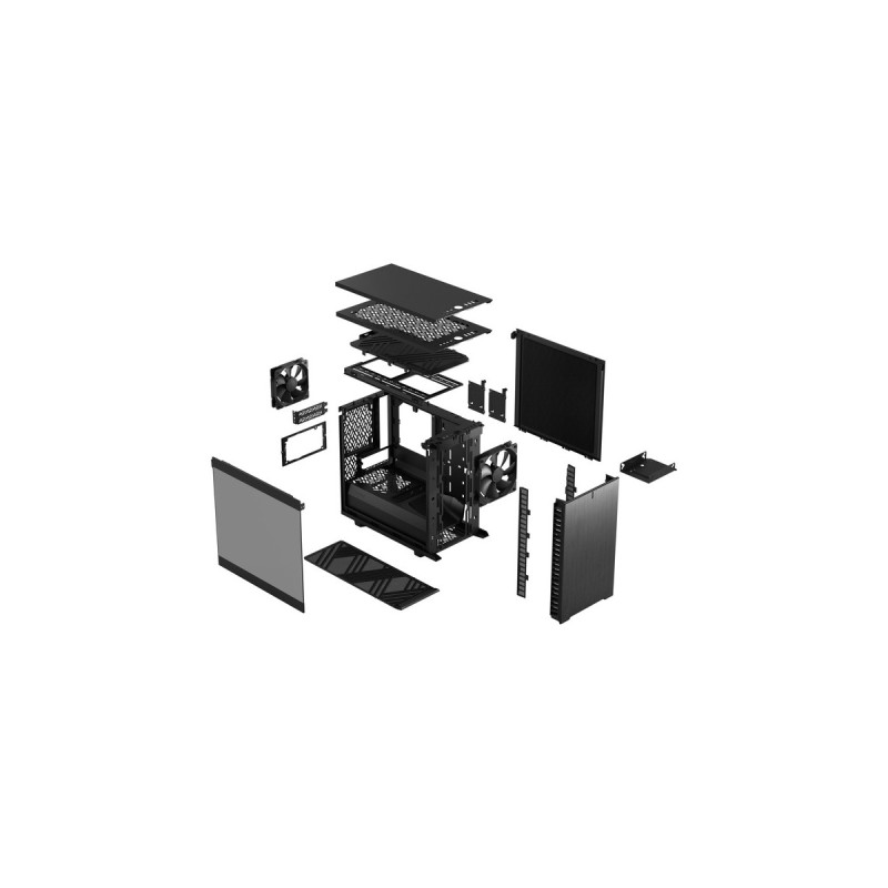 Fractal Design Define 7 Nano Black TG Light Tint, Tower-Gehäuse(schwarz, Tempered Glass)