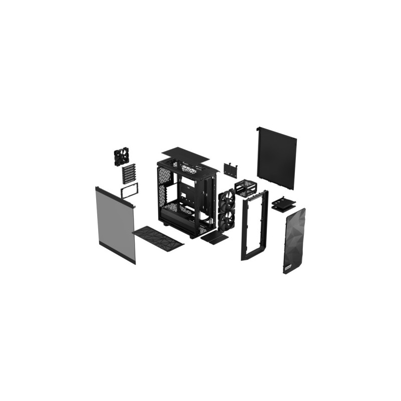 Fractal Design Meshify 2 Compact Lite Black TG Light tint, Tower-Gehäuse(schwarz, Tempered Glass)