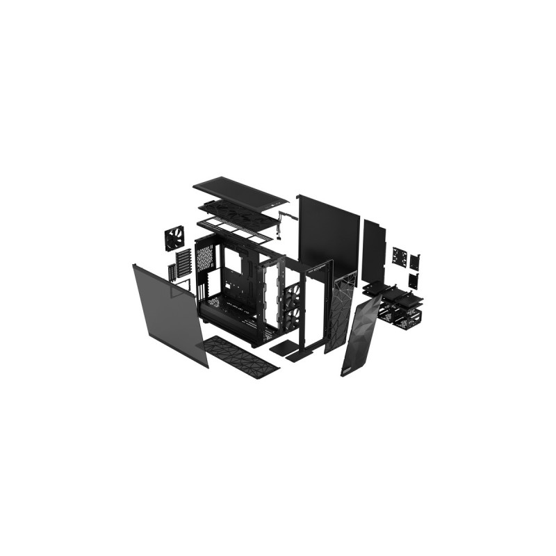 Fractal Design Meshify 2 XL Black TG Light Tint, Big-Tower-Gehäuse(schwarz, Tempered Glass)