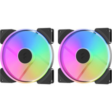 Fractal Design Prisma AL-18 ARGB PWM 2-Pack, Gehäuselüfter(schwarz/weiß, 2er Pack)