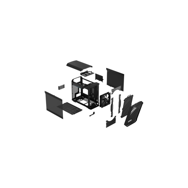 Fractal Design Torrent Nano Black TG Dark Tint, Tower-Gehäuse(schwarz, Tempered Glass)