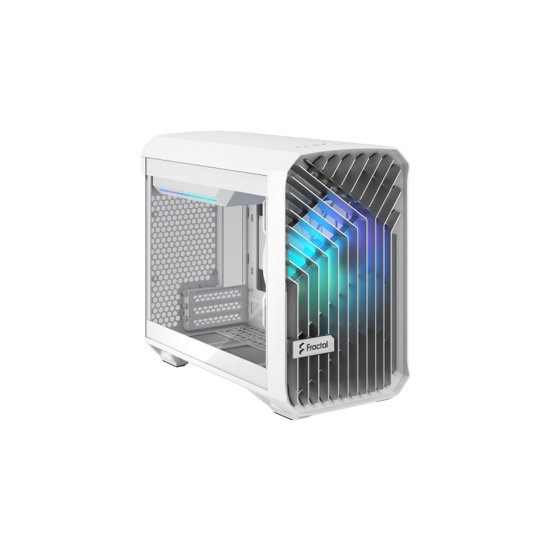 Fractal Design Torrent Nano RGB White TG Light Tint, Tower-Gehäuse(weiß, Tempered Glass)