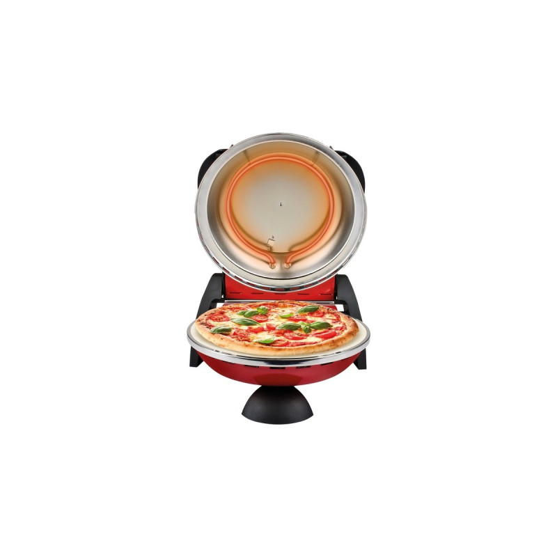 G3 Ferrari Delizia Pizzaofen G10006(rot/schwarz, 1.200 Watt, für Pizza Ø 31cm)