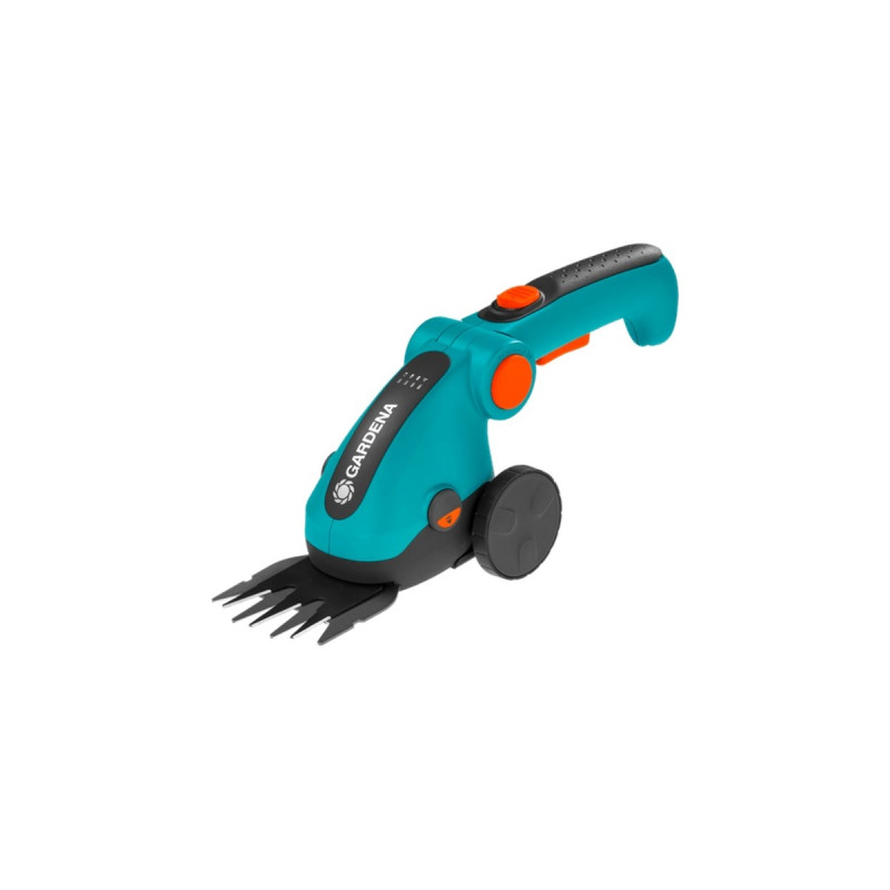 GARDENA Akku-Grasschere ComfortCut Li Set, 3,6Volt(türkis/schwarz, Li-Ionen-Akku 3,0Ah, mit Teleskopstiel und Laufrädern)