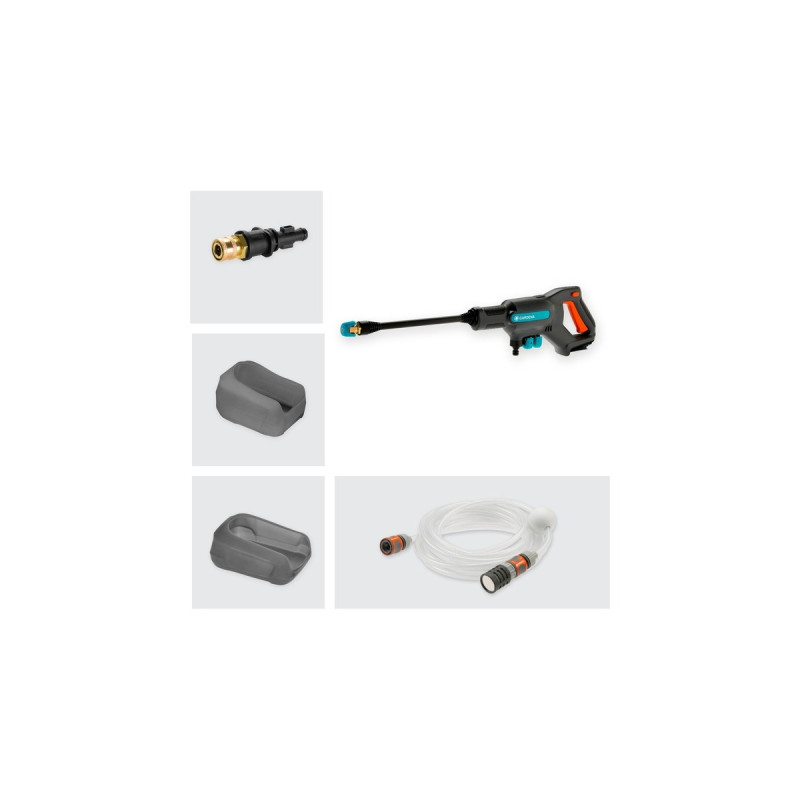 GARDENA Akku-Mitteldruckreiniger AquaClean 24/18V P4A solo(grau/türkis, ohne Akku und Ladegerät, POWER FOR ALL ALLIANCE)