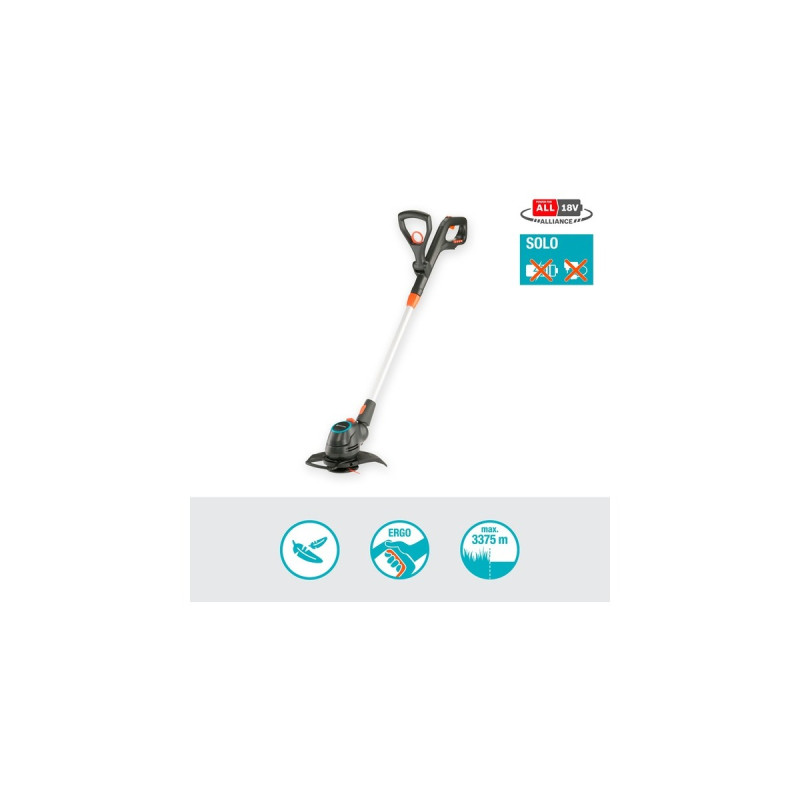 GARDENA Akku-Rasentrimmer ComfortCut 23/18V P4A solo(grau/orange, ohne Akku und Ladegerät, POWER FOR ALL ALLIANCE)