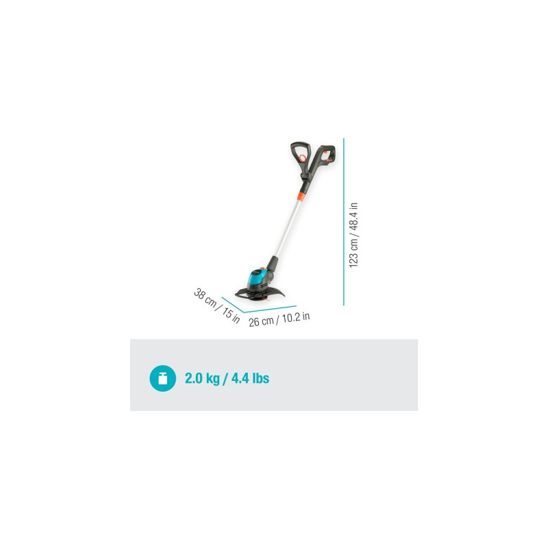 GARDENA Akku-Rasentrimmer EasyCut 23/18V P4A solo(grau/türkis, ohne Akku und Ladegerät, POWER FOR ALL ALLIANCE)