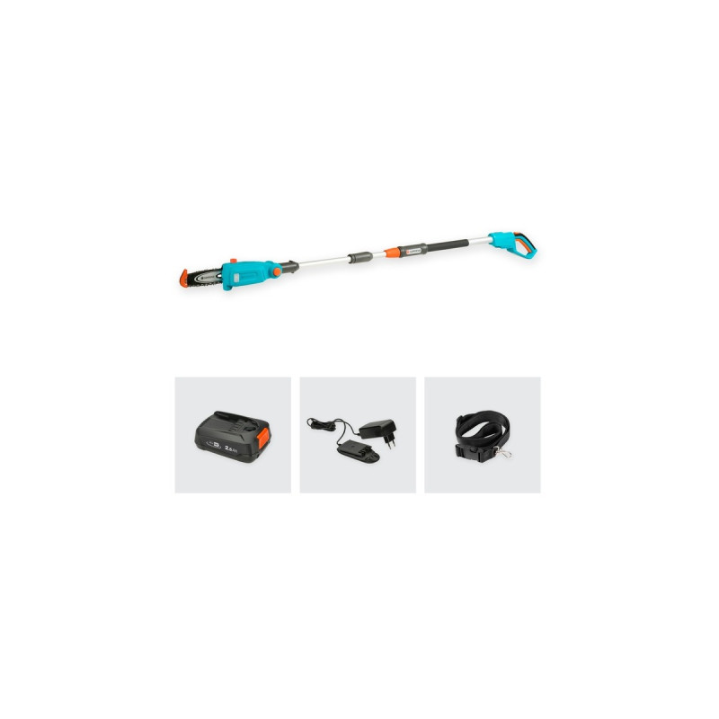 GARDENA Akku-Teleskop-Hochentaster TCS 20/18V P4A, Ready-To-Use Set(türkis/grau, Li-Ion Akku 2,5Ah P4A, POWER FOR ALL ALLIANCE)