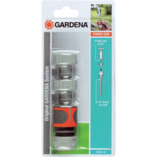 GARDENA Anschluss-Satz für 13mm (1/2")- und 15mm (5/8”)-Schläuche, Hahnstück(grau/orange, 3-teilig)