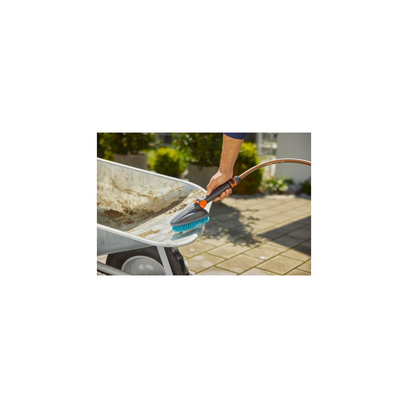 GARDENA Cleansystem Handbürste M hard, Waschbürste(grau/türkis, umlaufende Weichkunststoffleiste)