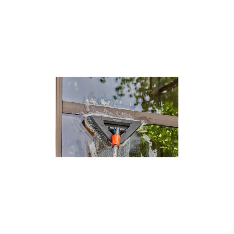 GARDENA Cleansystem Stielbürste soft flex, Waschbürste(grau, 360° Drehgelenk)