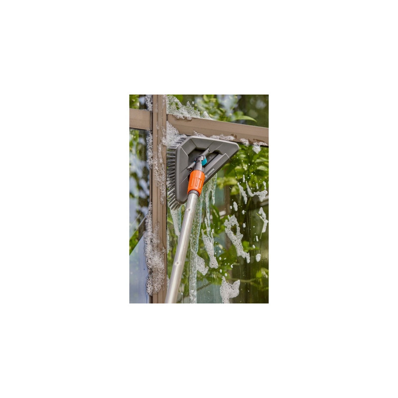 GARDENA Cleansystem Stielbürste soft flex, Waschbürste(grau, 360° Drehgelenk)