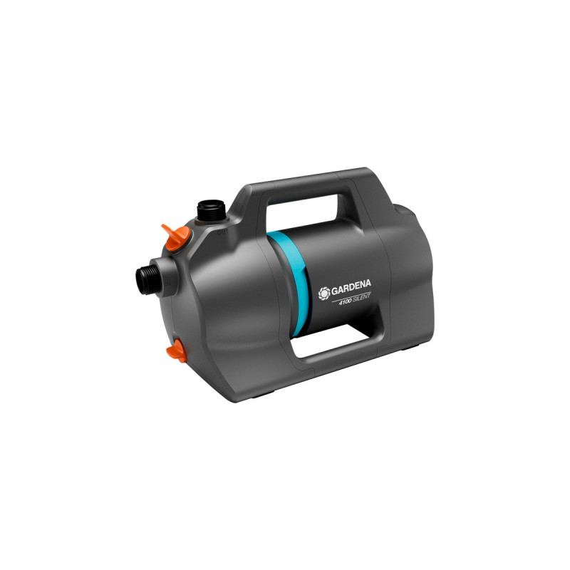 GARDENA Gartenpumpe 4100 Silent(dunkelgrau/türkis, 550 Watt, Modell 2023)