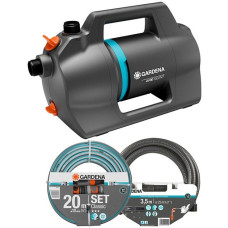 GARDENA Gartenpumpe 4100 Silent Set(dunkelgrau/türkis, 550 Watt, Modell 2023)