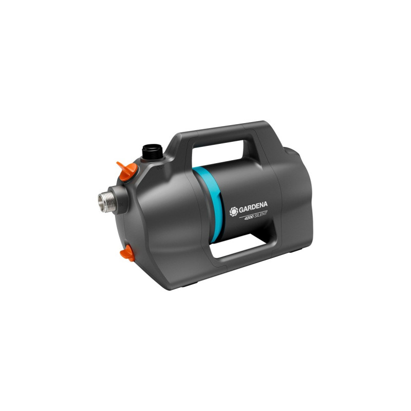 GARDENA Gartenpumpe 4200 Silent(dunkelgrau/türkis, 600 Watt, Modell 2023)