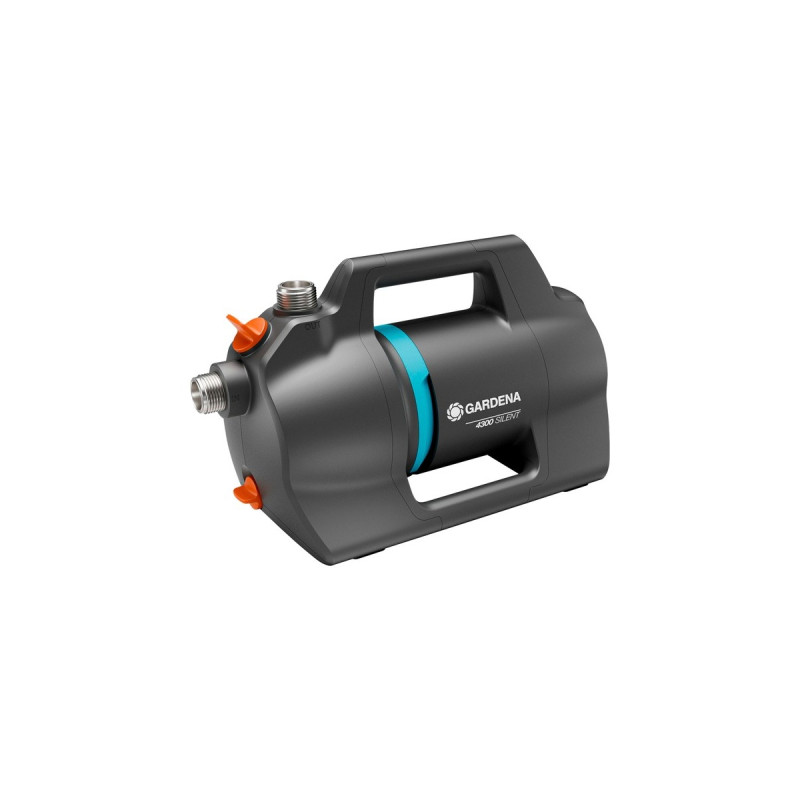 GARDENA Gartenpumpe 4300 Silent(dunkelgrau/türkis, 650 Watt, Modell 2023)