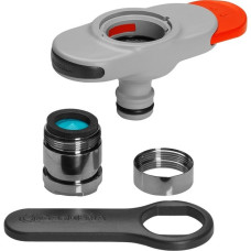GARDENA Hahnverbinder für Indoor-Wasserhähne, Hahnstück(hellgrau/orange, 13mm (1/2") - 19mm (3/4"))