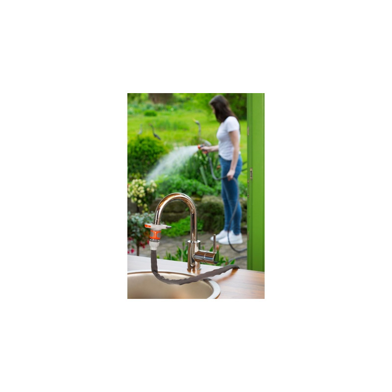 GARDENA Hahnverbinder für Indoor-Wasserhähne, Hahnstück(hellgrau/orange, 13mm (1/2