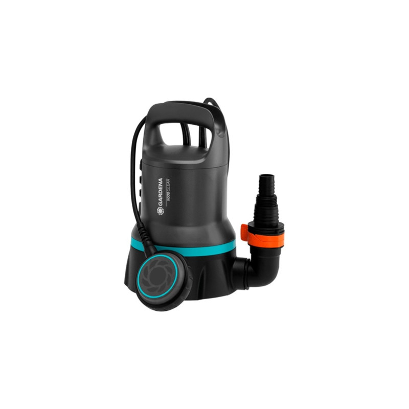 GARDENA Klarwasser-Tauchpumpe 9000, Tauch- / Druckpumpe(schwarz/edelstahl, 300 Watt)