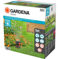 GARDENA Komplett-Set Pipeline mit Viereckregner, Wasserhahn(mit 2 Wassersteckdosen)