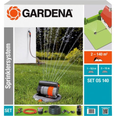 GARDENA Komplett-Set mit Versenk-Viereckregner OS 140, Sprinklersystem(grau/orange, 12-teilig)