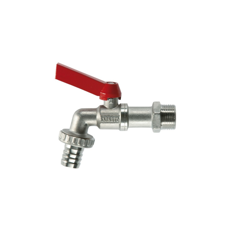 GARDENA Kugel-Auslaufventil 7332-20, Wasserhahn(silber/rot, 26,5mm (G 3/4