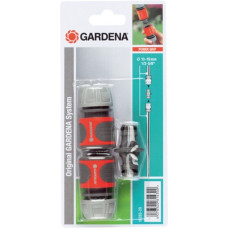 GARDENA Kupplungs-Satz für 13mm (1/2")- und 15mm (5/8”)-Schläuche(grau/orange, 3-teilig)