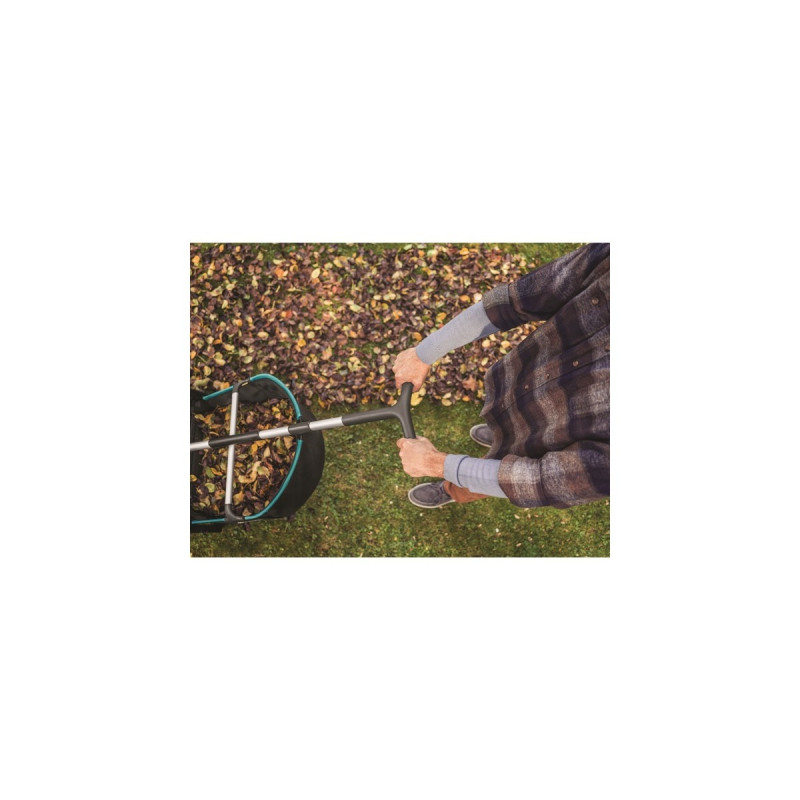 GARDENA Laub- und Rasensammler, mit Fangsack(schwarz/türkis, ohne Bücken)