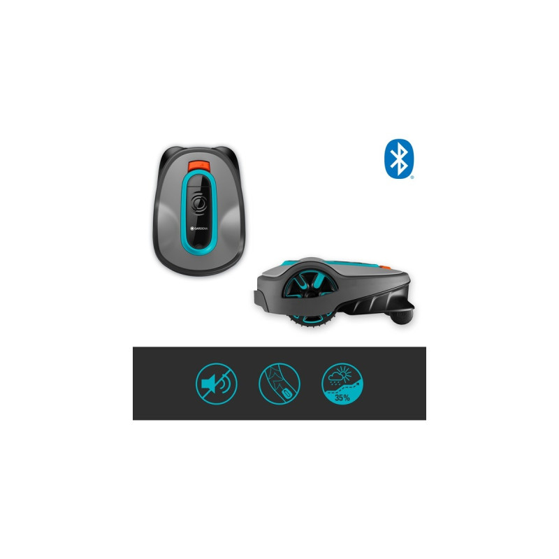 GARDENA Mähroboter SILENO life 750m²(grau/türkis, Li-Ionen Akku 2,1Ah)
