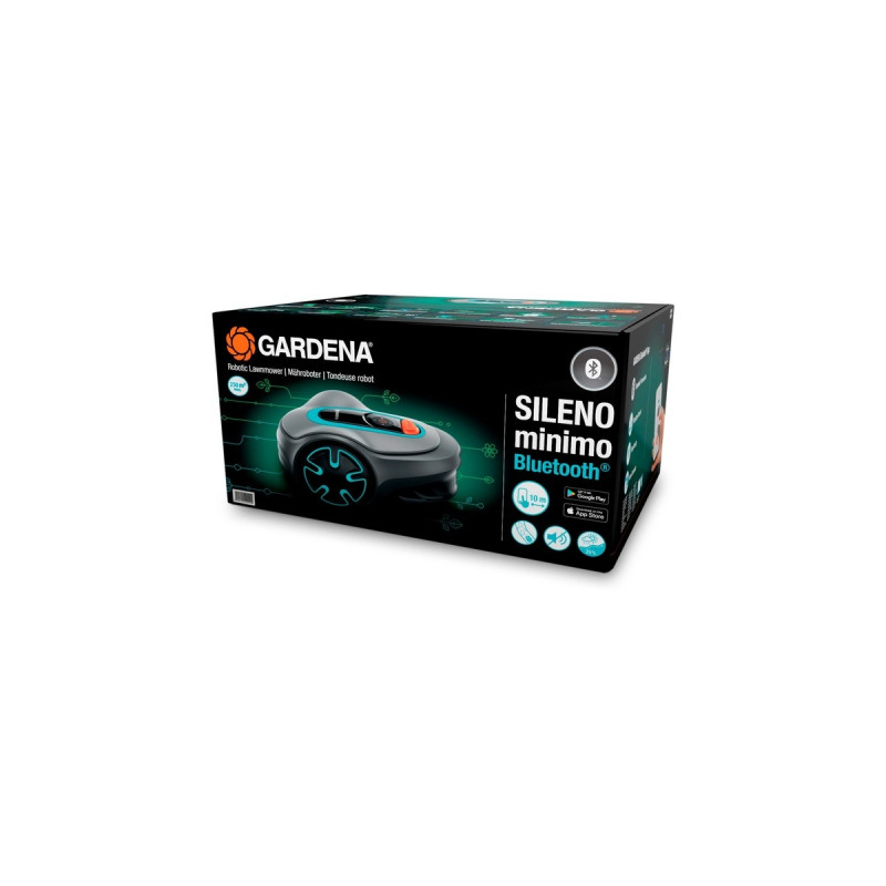 GARDENA Mähroboter SILENO minimo 250m²(grau/türkis, Li-Ionen Akku 2,1Ah)