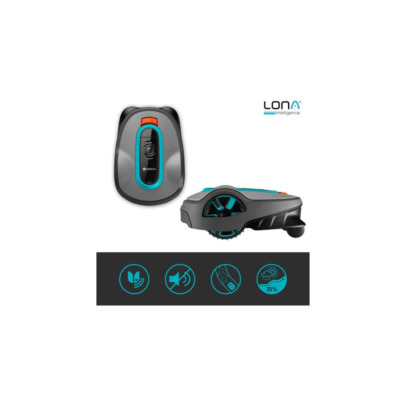GARDENA Mähroboter smart SILENO life 750m² Set(grau/türkis, Li-Ionen Akku 2,1Ah, LONA-Technologie)