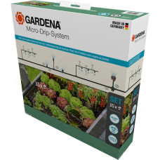 GARDENA Micro-Drip-System Tropfbewässerung Set Hochbeet/Beet, 35 Pflanzen, Tropfer(schwarz/grau, Modell 2023)