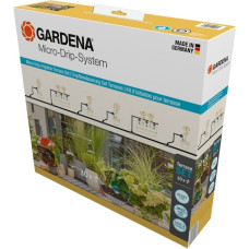 GARDENA Micro-Drip-System Tropfbewässerung Set Terrasse, 30 Pflanzen, Tropfer(schwarz/grau, Modell 2023)