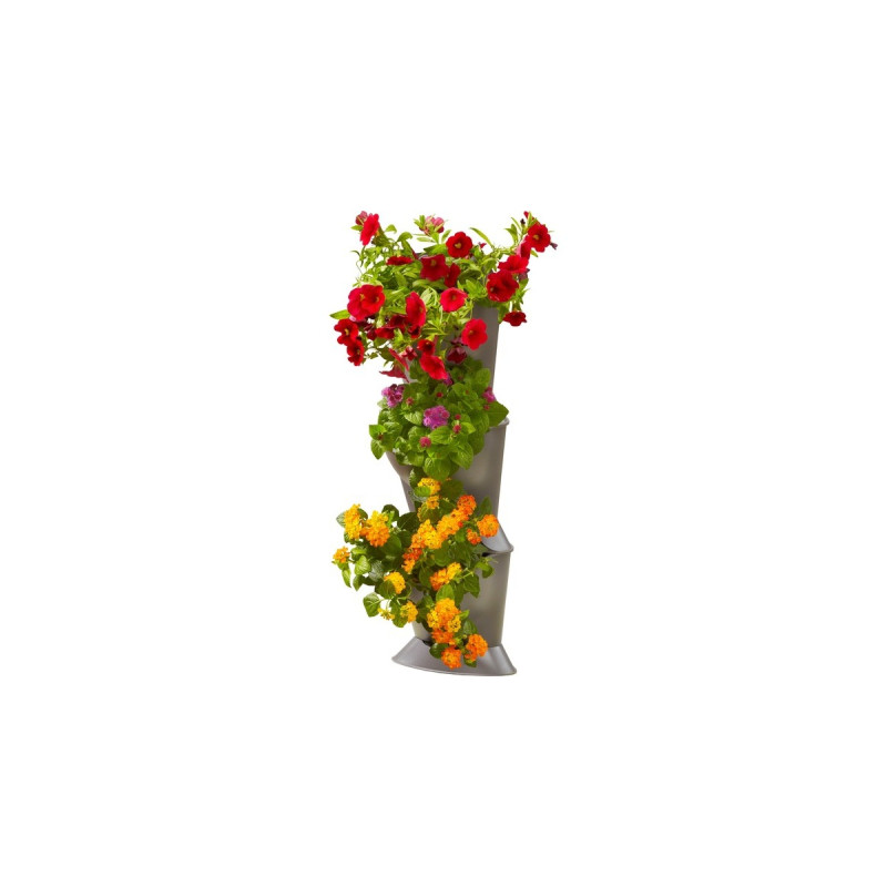 GARDENA NatureUp! Basis Set Ecke, Pflanzbehälter(grau, für 3 Pflanzen)